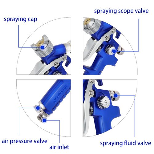 H2000 Paint Spray Gun Mini Air Paint Sprayer, Pneumatic Spray Gun with 0.5/0.8/1.0mm Nozzle Options for Car Repair, Furniture Painting, Coating, Color Spraying, COD Free Shipping, Pay on Delivery