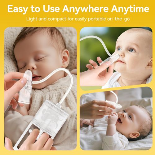 Baby Nasal Aspirator Manual Snot Suction Nose Cleaner with Silicone Suction Tips, Infant Nose Mucus Cleaner for Newborn Baby Daily Nose Care, Easy Pull Design, COD Free Shipping, Pay on Delivery