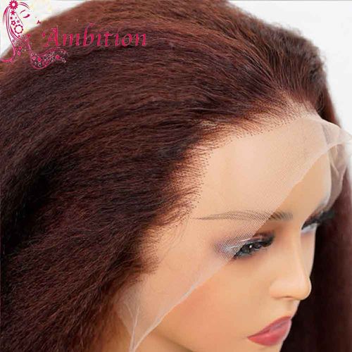 Auburn Body Wave Lace Front Wig Human Hair Reddish Brown Transparent Lace Wig for Women