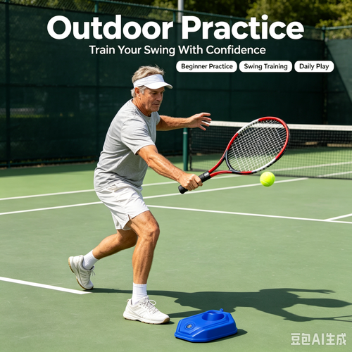 Beginner Tennis Racket Self-Training Kit, Pre-Strung Tennis Racket with Rebound Ball & Training Base