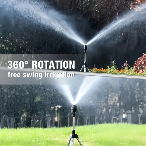360° Automatic Rotating Tripod Lawn Sprinkler, Outdoor Garden Watering Irrigation Sprayer
