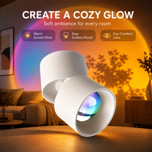 Sunset Lamp Projector LED Atmosphere Light 10W, 360° Adjustable Sunset Projection Light for Bedroom, Living Room, Cafe, Hotel, Photo Shooting, Party and Home Decor, COD Free Shipping, Pay on Delivery