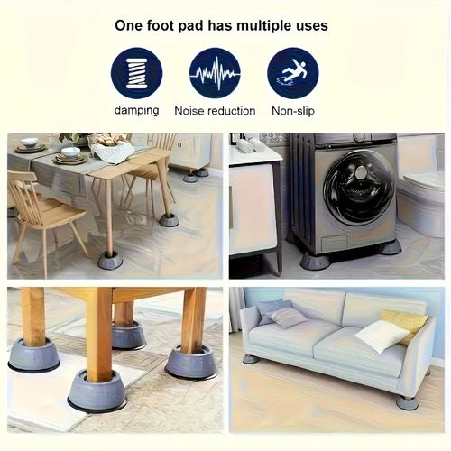 Washing Machine Anti Vibration Pads, Non-Slip Shock Absorbing Support Feet For Washer Dryer Fridge