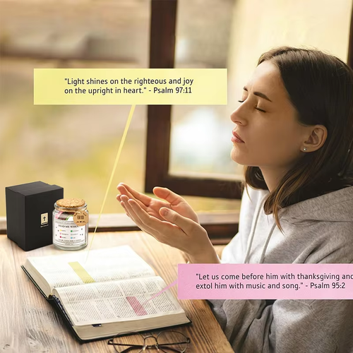 Read Me When Bible Verse Jar, Color Coded Scripture Cards Glass Jar Christian Religious Gift