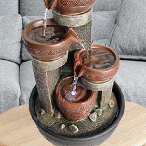 Tabletop Water Fountain Lucky Flowing Water Ornament, Chinese style indoor desktop fountain with circulating water pump for office desk, tea table, living room, home decoration, small relaxing water feature, COD Free Shipping, Pay on Delivery