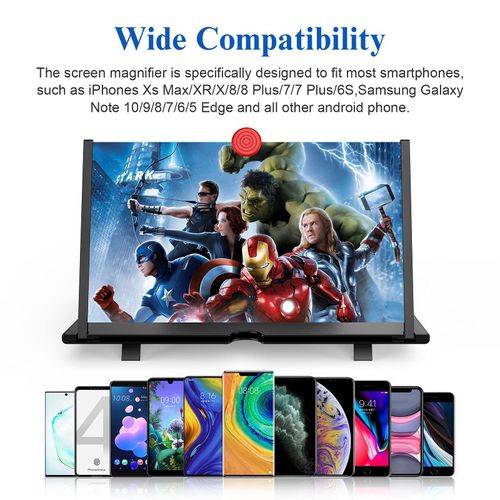 Phone Screen Magnifier 12 Inch Foldable Mobile Video Amplifier Stand, Desktop Phone Enlarger, Lazy Phone Holder for Movie Watching, Video Calls, Study, Home and Office Use, Buy 1 Get 4, COD Free Shipping, Pay on Delivery