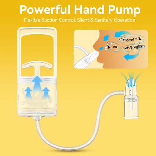 Baby Nasal Aspirator Manual Snot Suction Nose Cleaner with Silicone Suction Tips, Infant Nose Mucus Cleaner for Newborn Baby Daily Nose Care, Easy Pull Design, COD Free Shipping, Pay on Delivery