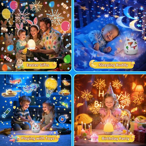 Dinosaur Star Projector Night Light Dinosaur Egg Lamp with Music, Rechargeable Kids Bedroom Projection Lamp, Galaxy Animal Projector Light for Children Birthday Gift, Room Decor, COD Free Shipping, Pay on Delivery