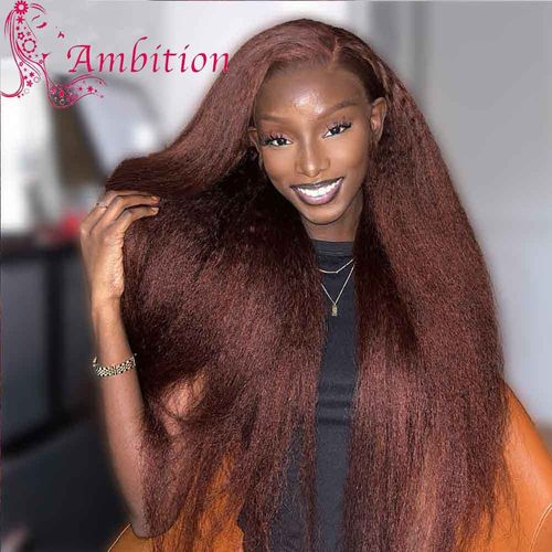 Auburn Body Wave Lace Front Wig Human Hair Reddish Brown Transparent Lace Wig for Women