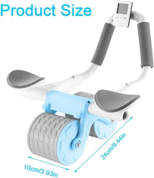 Ab Roller Wheel Automatic Rebound Abdominal Exercise Wheel with Elbow Support, Phone Holder and Timer Option for Home Fitness, Core Training, Waist and Belly Exercise, COD Free Shipping, Pay on Delivery