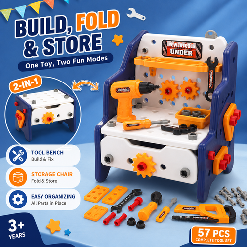 Kids Electric Drill Tool Box Toy DIY Screw Assembly Repair Kit, Children Pretend Play Maintenance Tool Set, Screw Disassembly Building Toy for Boys Learning, Home Play, Birthday Gift, COD Free Shipping, Pay on Delivery