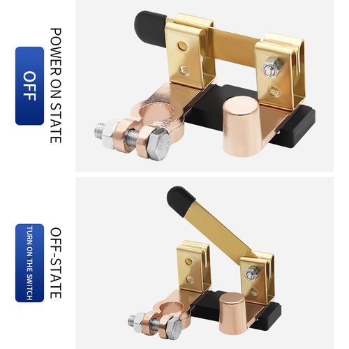 Upgraded Pure Copper Battery Disconnect Switch, Vertical Power Cut Off Isolator for 15-18mm Car Battery Negative Terminal