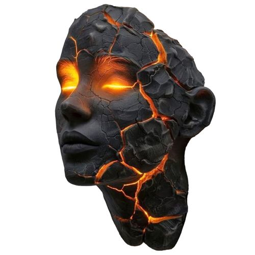 Cracked Soul Wall Light Broken Face LED Wall Lamp, Glowing Soul Face Hanging Wall Decor, Resin Art Ornament for Bedroom, Living Room, Bar, Halloween Party and Home Decoration, COD Free Shipping, Pay on Delivery