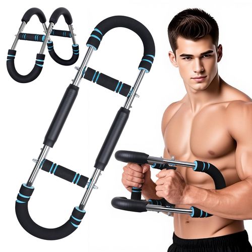 U Shape Arm Exerciser Adjustable Chest Expander Arm Strength Trainer, 3-Level Resistance Home Fitness Equipment for Arm, Chest, Shoulder, Back and Upper Body Training, COD Free Shipping, Pay on Delivery