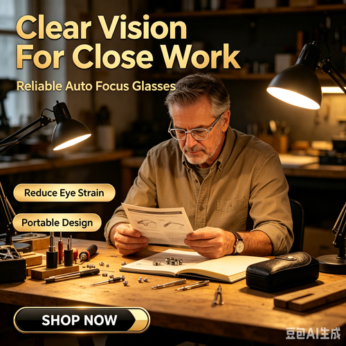 Foldable Auto Focus Reading Glasses, 100-700 Diopters Self Adjustable Presbyopic Glasses, Portable Crystal Lens Eyeglasses with Storage Case for Men Women