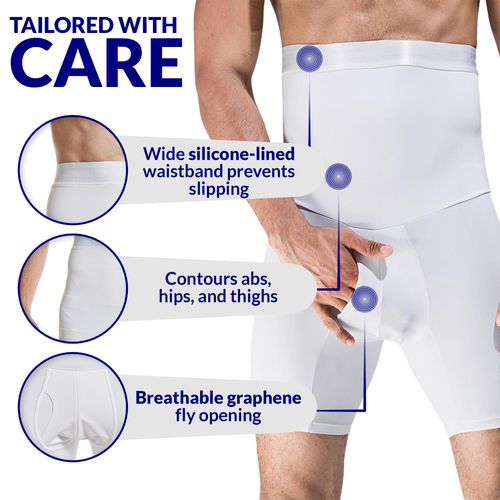 Men's Tummy Control Boxer Shorts High Waist Shapewear Compression Underwear, Breathable Elastic Body Shaper Shorts for Daily Wear, Office, Gym, Sports, M-XXL, COD Free Shipping, Pay on Delivery