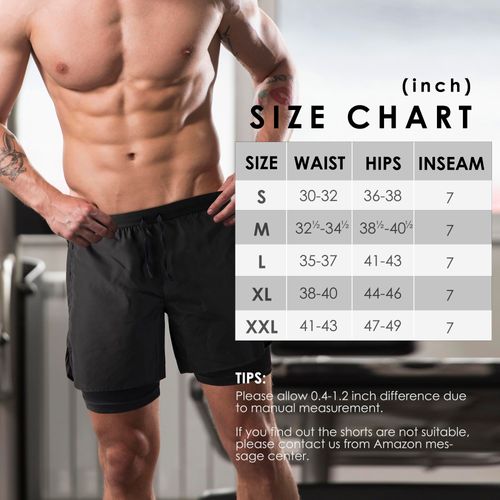 Men's 2-in-1 Running Shorts Quick Dry Gym Sports Shorts with Pocket, Breathable Double Layer Summer Shorts for Fitness, Jogging, Training, Outdoor Sports, 2XL, COD Free Shipping, Pay on Delivery