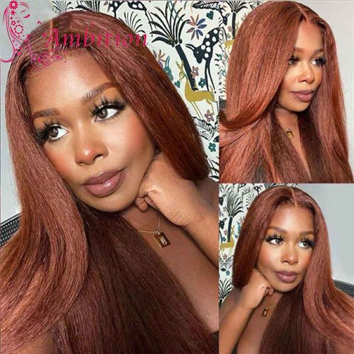 Auburn Body Wave Lace Front Wig Human Hair Reddish Brown Transparent Lace Wig for Women