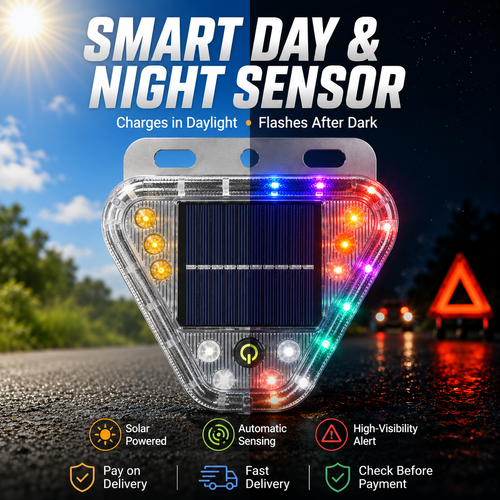 Solar Warning Strobe Light Magnetic Car Truck Tail Flashing Light, Solar Powered Anti-Rear-End Warning Lamp for Night Driving, Road Safety, Emergency Signal Light, Buy 1 Get 2, COD Free Shipping, Pay on Delivery
