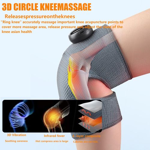 Heated Knee Brace Electric Knee Massager Graphene Heat Pad, Rechargeable Knee Warmer with LCD Touch Control, 5 Heat Levels and 3 Massage Modes for Knee, Shoulder, Home and Office Use, COD Free Shipping, Pay on Delivery