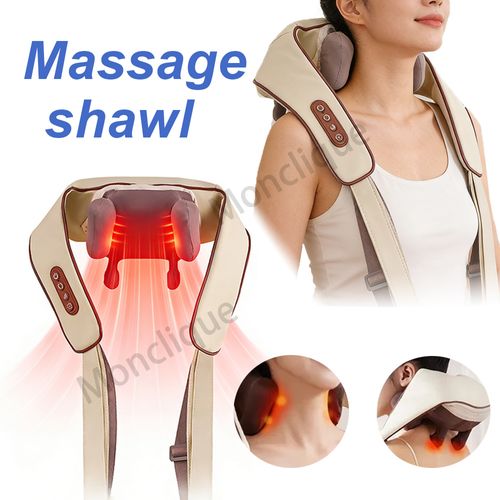 Rechargeable Neck Shoulder Trapezius Massager, Electric Deep Tissue Kneading Massager for Pain Relief