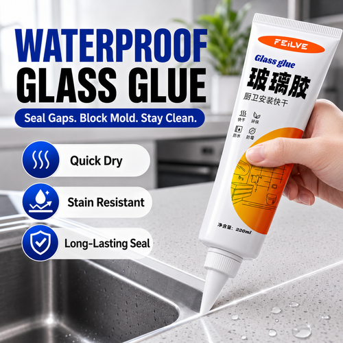 Glass Glue Waterproof Silicone Sealant Caulk 120ml, bathroom and kitchen gap filler for sink, toilet, bathtub, tile corner, window edge, and wall crack sealing, anti-leak home repair glue, easy to apply, COD Free Shipping, Pay on Delivery