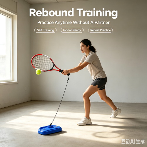 Beginner Tennis Racket Self-Training Kit, Pre-Strung Tennis Racket with Rebound Ball & Training Base