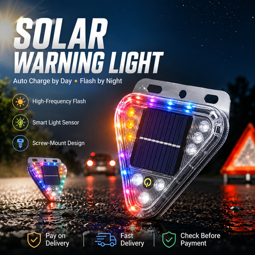 Solar Warning Strobe Light Magnetic Car Truck Tail Flashing Light, Solar Powered Anti-Rear-End Warning Lamp for Night Driving, Road Safety, Emergency Signal Light, Buy 1 Get 2, COD Free Shipping, Pay on Delivery