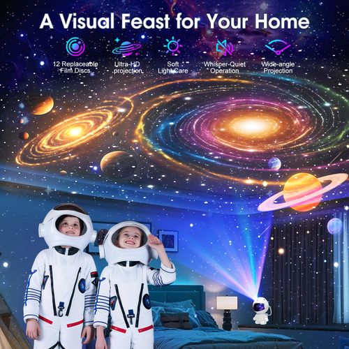 Astronaut Star Projector Galaxy Night Light Nebula Laser Projection Lamp, USB 5W Space Projector with Remote Control for Bedroom, Kids Room, Party, Relaxing Light, COD Free Shipping, Pay on Delivery
