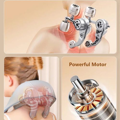 Rechargeable Neck Shoulder Trapezius Massager, Electric Deep Tissue Kneading Massager for Pain Relief