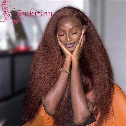 Auburn Body Wave Lace Front Wig Human Hair Reddish Brown Transparent Lace Wig for Women