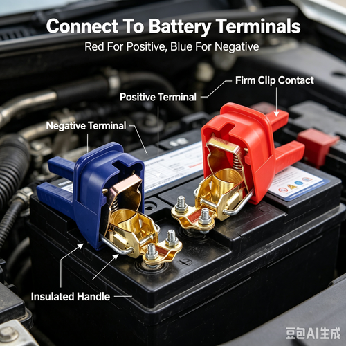 Red Blue Insulated Battery Terminal Clips, Thick Copper Quick Connect Battery Clamps for Car Motorcycle