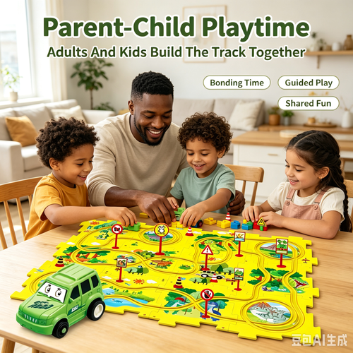 25Pcs Dinosaur Puzzle Track Car Toy, DIY Splicing Race Track, Educational Interactive Toy Gift For Kids Boys Girls