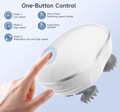 Electric Head Massager Scalp Massage Brush Red Light Waterproof Wireless Massager, 16-Claw Head and Scalp Kneading Relaxation Tool for Home, Shower, Travel and Pet Care, COD Free Shipping, Pay on Delivery