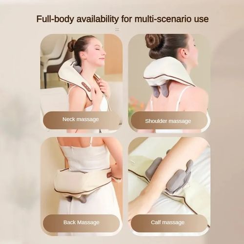 Rechargeable Neck Shoulder Trapezius Massager, Electric Deep Tissue Kneading Massager for Pain Relief