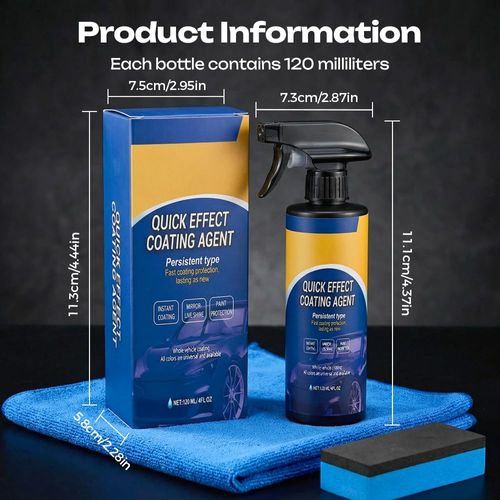 RayHong 120ml Car Coating Spray Quick Effect Wax Polish Agent, Car Paint Care Spray, Auto Gloss Coating Liquid for Car Cleaning, Paint Shine, Water Beading and Surface Protection, Buy 1 Get 4, COD Free Shipping, Pay on Delivery