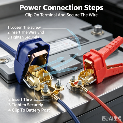 Red Blue Insulated Battery Terminal Clips, Thick Copper Quick Connect Battery Clamps for Car Motorcycle