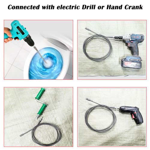 3.5m Drain Cleaner Spring Pipe Unclogger Snake Auger, Drill Connector Drain Cleaning Tool for Toilet, Bathroom Sewer, Kitchen Sink Pipe Blockage, Buy 1 Get 3, COD Free Shipping, Pay on Delivery