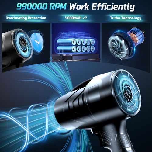 Cordless Electric Blower Rechargeable Leaf Dust Blower, 48V portable air blower for outdoor cleaning, garden leaves, car dust, workshop dust, home cleaning, strong wind fan tool with battery option, COD Free Shipping, Pay on Delivery