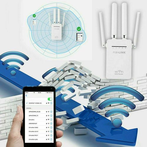 1200Mbps WiFi Range Extender Wireless Signal Booster Repeater with 4 Antennas