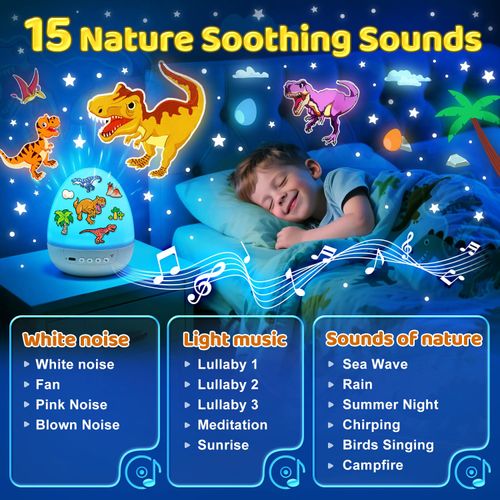 Dinosaur Star Projector Night Light Dinosaur Egg Lamp with Music, Rechargeable Kids Bedroom Projection Lamp, Galaxy Animal Projector Light for Children Birthday Gift, Room Decor, COD Free Shipping, Pay on Delivery