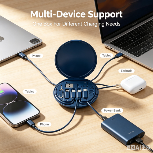 All In One Multi USB Charging Cable Storage Box, Portable Retractable Travel Charger Adapter 🔥 BUY 1 GET 1 FREE