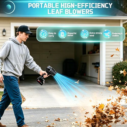 Cordless Electric Blower Rechargeable Leaf Dust Blower, 48V portable air blower for outdoor cleaning, garden leaves, car dust, workshop dust, home cleaning, strong wind fan tool with battery option, COD Free Shipping, Pay on Delivery