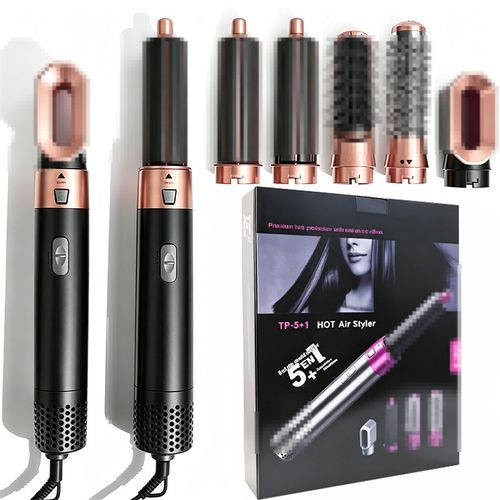 5 in 1 Hot Air Styler, Interchangeable Hair Dryer Brush, Multifunctional Hair Curler Straightener Volumizer