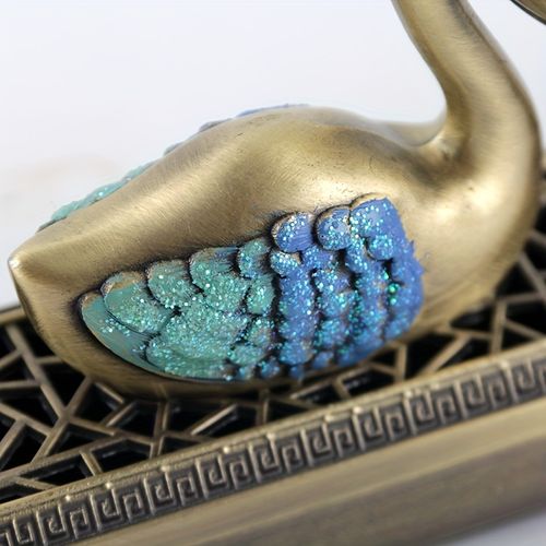 Double Swan Hanging Incense Burner, Vintage Metal Hanging Censer Home Decor Ornament