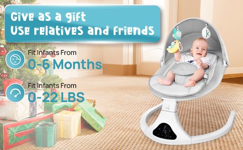 Electric Baby Swing for Newborn, Bluetooth Remote Control Infant Rocker with 5 Swing Speeds & Lullabies