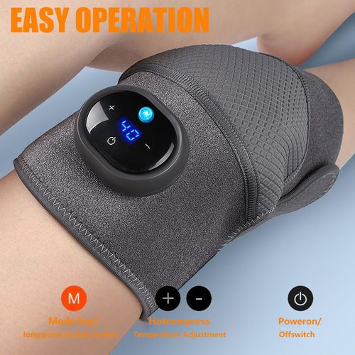 Heated Knee Brace Electric Knee Massager Graphene Heat Pad, Rechargeable Knee Warmer with LCD Touch Control, 5 Heat Levels and 3 Massage Modes for Knee, Shoulder, Home and Office Use, COD Free Shipping, Pay on Delivery