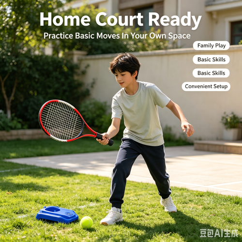 Beginner Tennis Racket Self-Training Kit, Pre-Strung Tennis Racket with Rebound Ball & Training Base