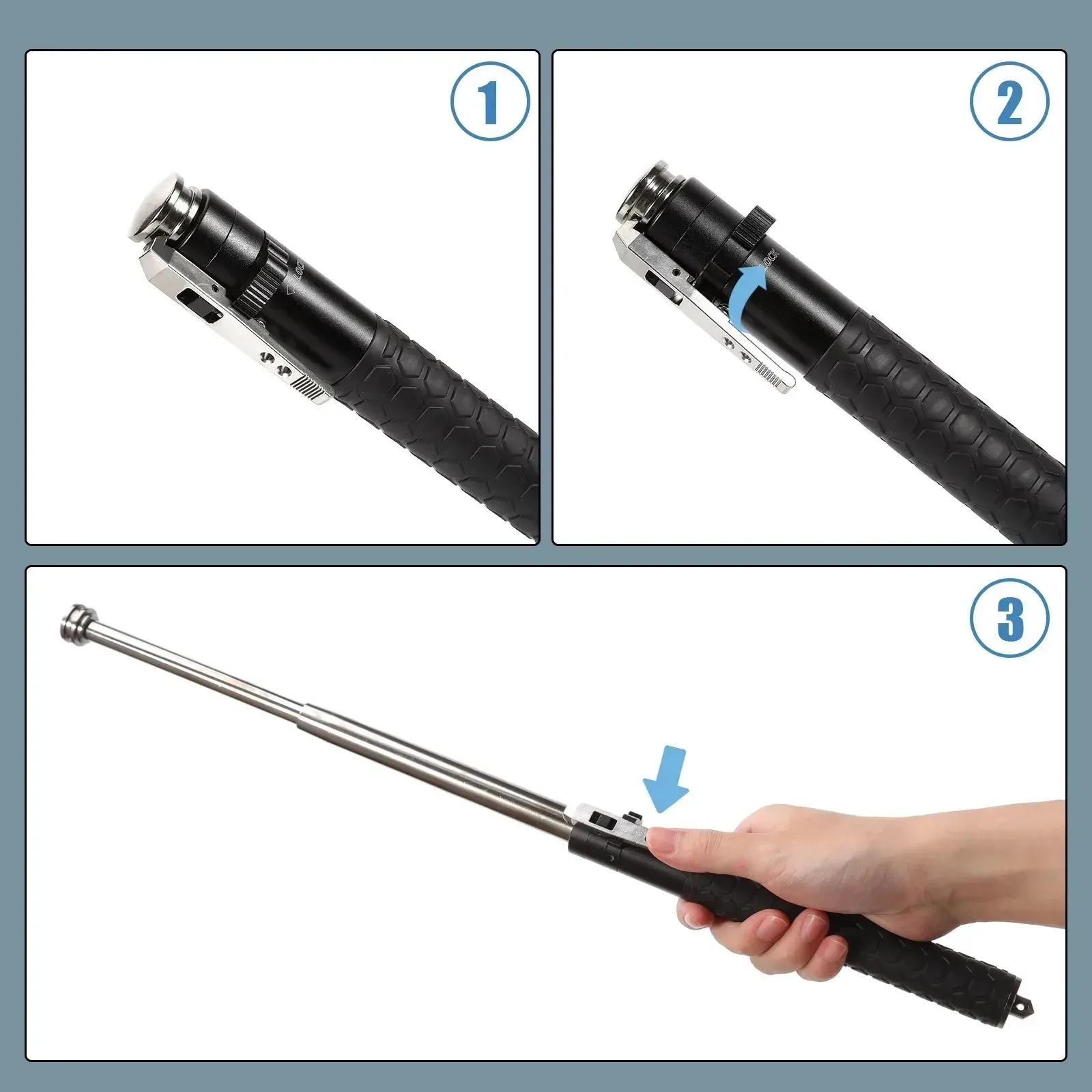 One-Press Eject Defense Baton: Instant Deploy in Narrow Spaces | Compact Self-Defense Tool for Emergency