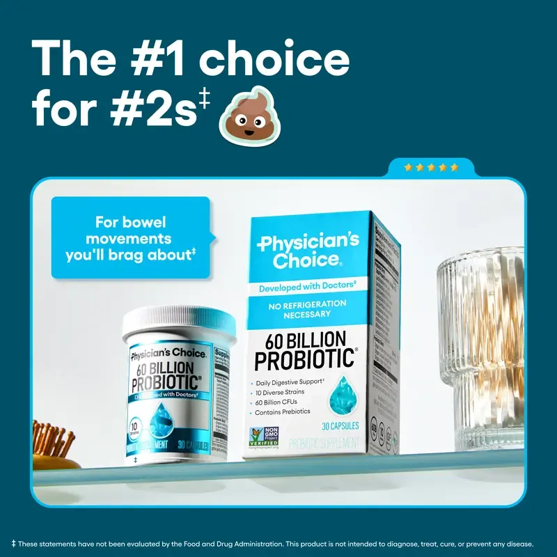 Physician's Choice 60 Billion Probiotic - Daily Gut Health, Digestive & Immune Support for Men and Women